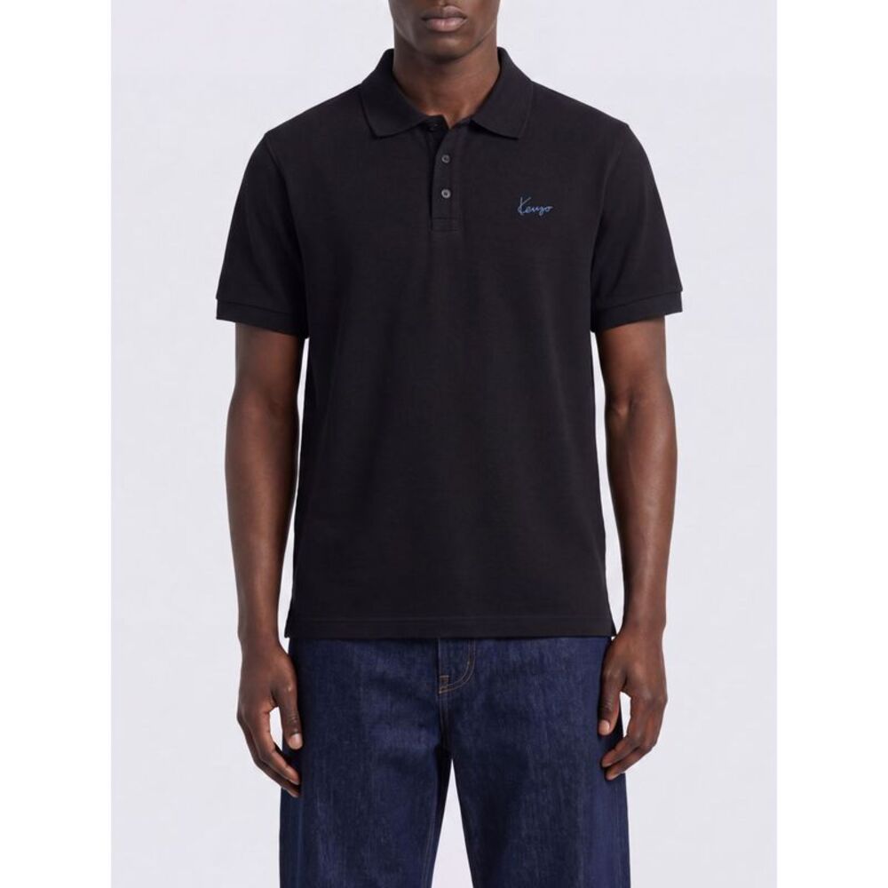 Kenzo Men Cotton Polo Shirt Kenzo With Contrasting Embroidered Logo